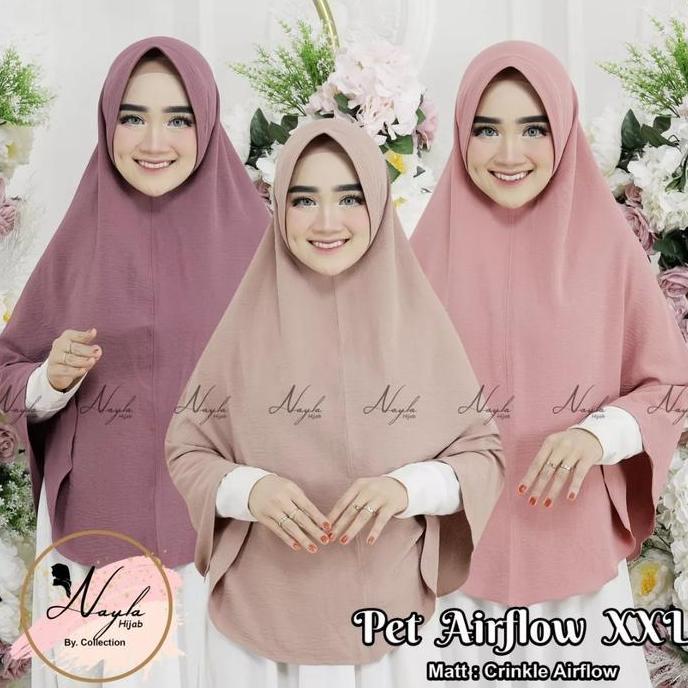 Newrilis- Jilbab Crinkle Airflow Premium Jumbo Pad / Hijab Crinkle Syari Pet