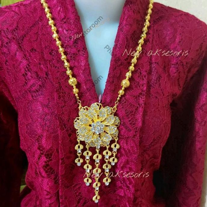 Cod,Bisa- Kalung Bros Kebaya Kutubaru Jurai Full Mata Etnik Mewah Elegan Aksesoris Pakaian Adat Bugi