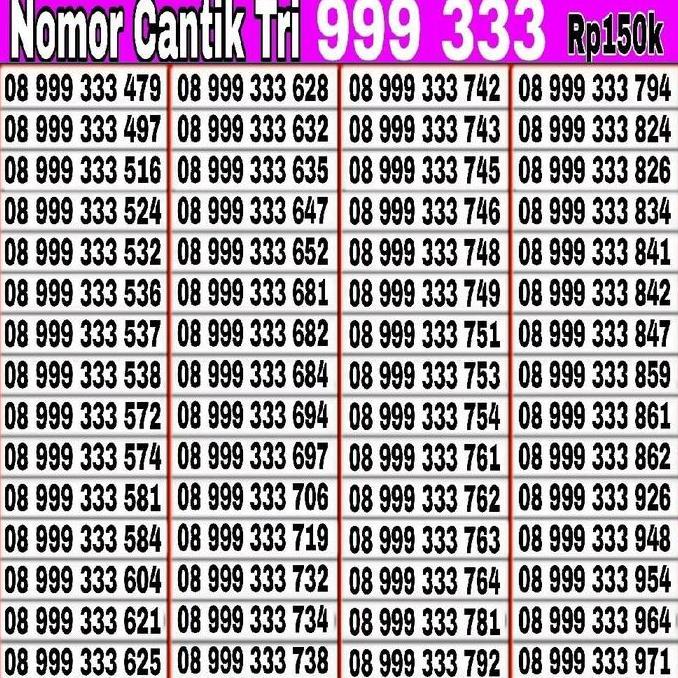 Al_Kuburo - Kartu Perdana Tri Nomor Cantik  Kartu Sim  Card Tri 11.Digit