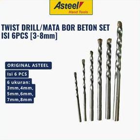 Dayhpy- Asteel Mata Bor Beton Cemented Carbide Set 6Pcs - Mata Bor Tembok Beton Set - Mata Bor Tembo