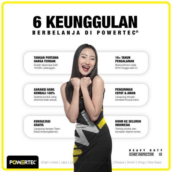 Chain Block / Takel 3 Ton x 7 Meter POWERTEC (TERBAIK) (TERBARU) (TERMURAH)