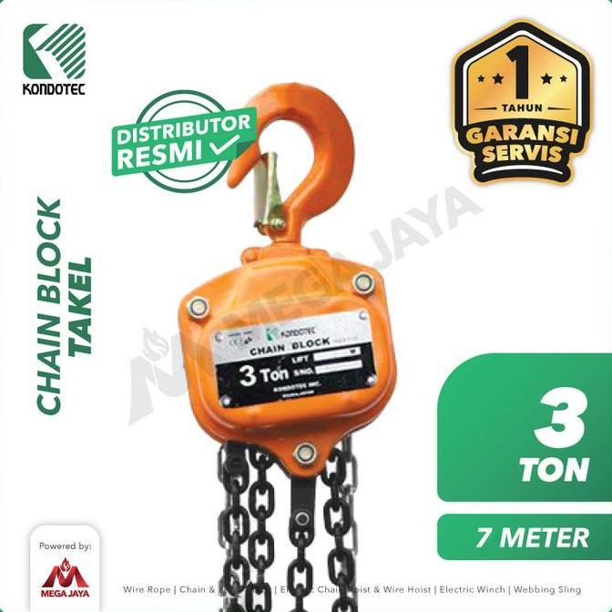 KONDOTEC Chain Block / Takel 3 Ton x 7 Meter (TERBAIK) (TERBARU) (TERMURAH)