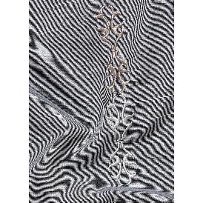 Uwouwo- Jobb Ajmal Baju Koko Pria Lengan Panjang Regular Fit Abu-Abu