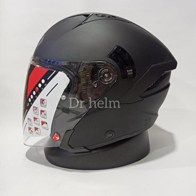 OK HELM KYT NFJ SOLID BLACK DOFF/HITAM DOFF ''
