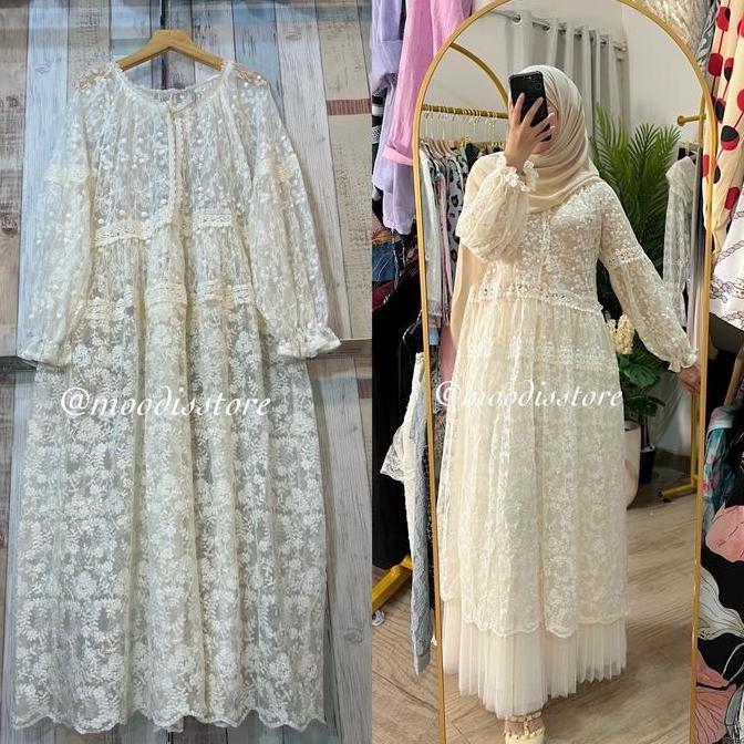 NEW Raya Outer Long Tunik Lace Premium Bisa Beli set maupun terpisah