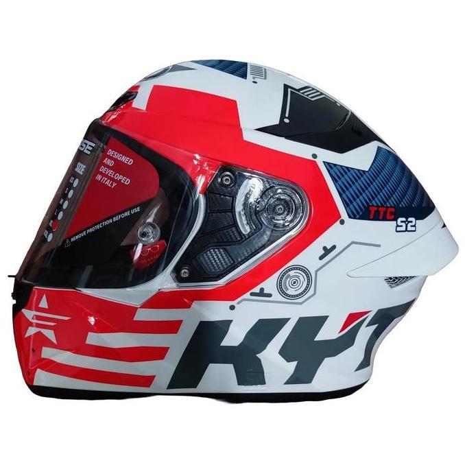 // HELM KYT TT COURSE FUSELAGE RED FULL FACE KYT TT COURSE KACAMATA ''