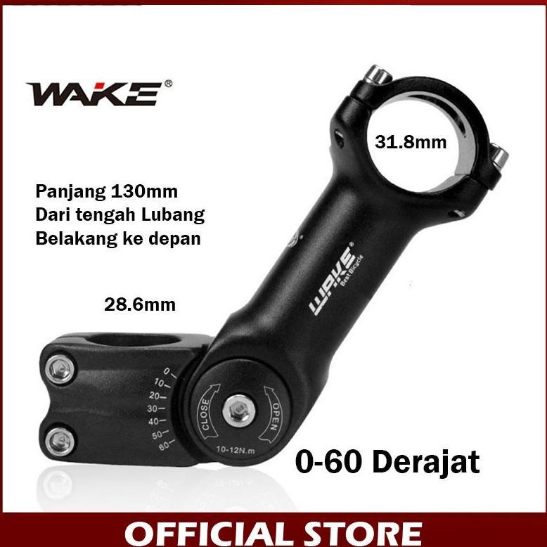 Wake Stem Sepeda MTB Rise Adjustable 0-60 Derajat 130mm OS 31.8mm