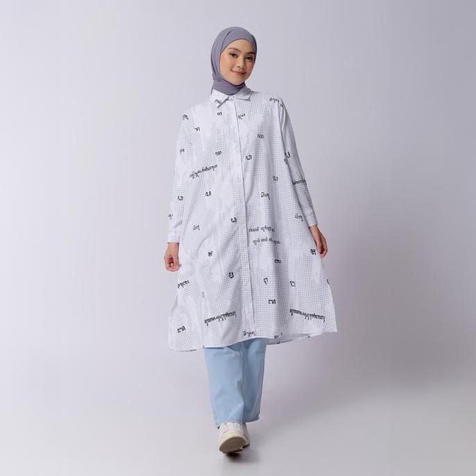 ZM Zaskia Mecca - Heyza Midi Gamis Dress Muslim Wanita - Aksara Nusantara - Aksara Jawa Ibu Kantong 