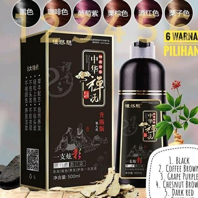 Zein Shampo Penutup Uban Penghilang Rambut Uban Sampo Semir Pewarna Rambut Ml