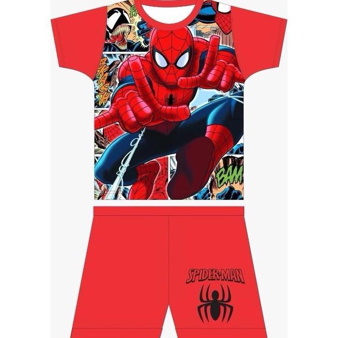 Setelan Pendek Motif Laba-Laba Baju Anak Laki-Laki Fashion