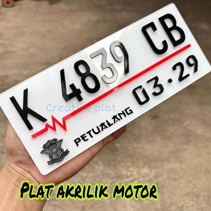 PLAT NOMOR MOTOR TIMBUL AKRILIK UKURAN KECIL TIMBUL