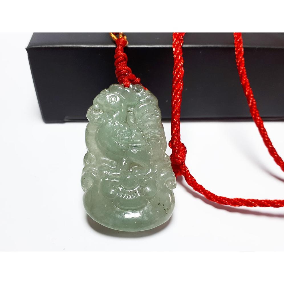VeE Kalung Tali Liontin Pria Wanita Batu Giok Burma Model Shio Ayam