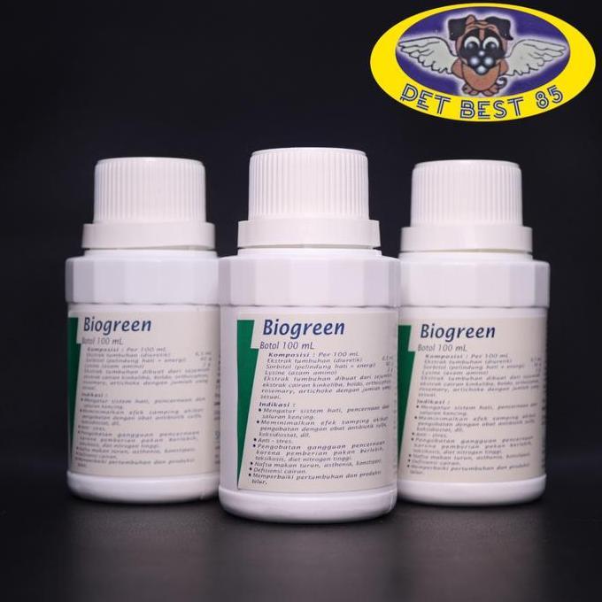 Biogreen 100 ml Suplement Sorbitol Lysine Cat/Dog/Ayam/Merpati/Sapi (TERBAIK) (TERBARU) (TERMURAH)