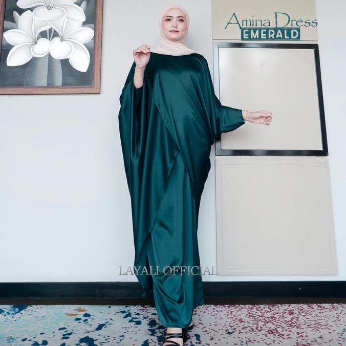 Layali - Amina Dress Silky Kaftan Kondangan by Layali