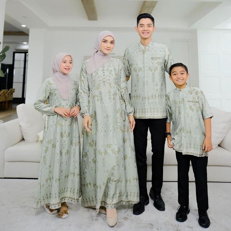 Couple Sarimbit Keluarga 2026 Family Set Silky Modern Baju Muslim Pasangan Set Pakaian Couple Keluar