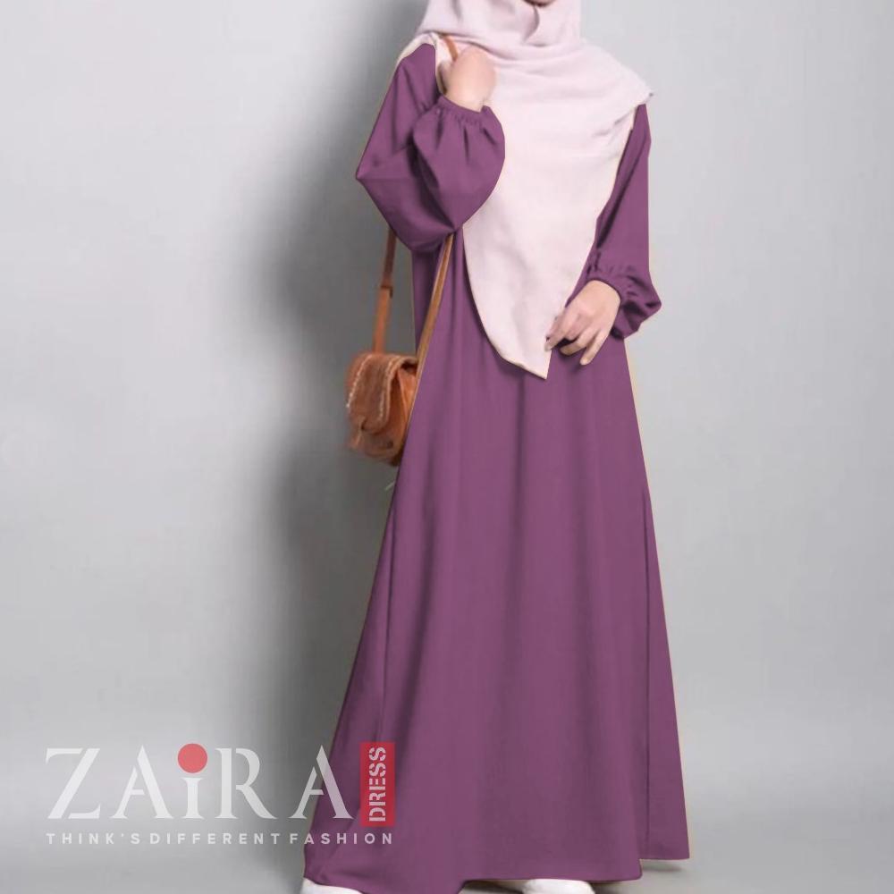 Zairadress Abaya Turkey lengan Karet/ Basic Abaya Polos / Gamis Wanita lengan karet Line A .