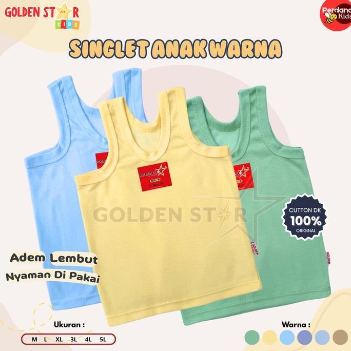 6 PCS Singlet Anak Perempuan & Laki2 Warna Kalem Jahitan Rapih - Singlet Anak TK SD SMP / Kaos Kutan