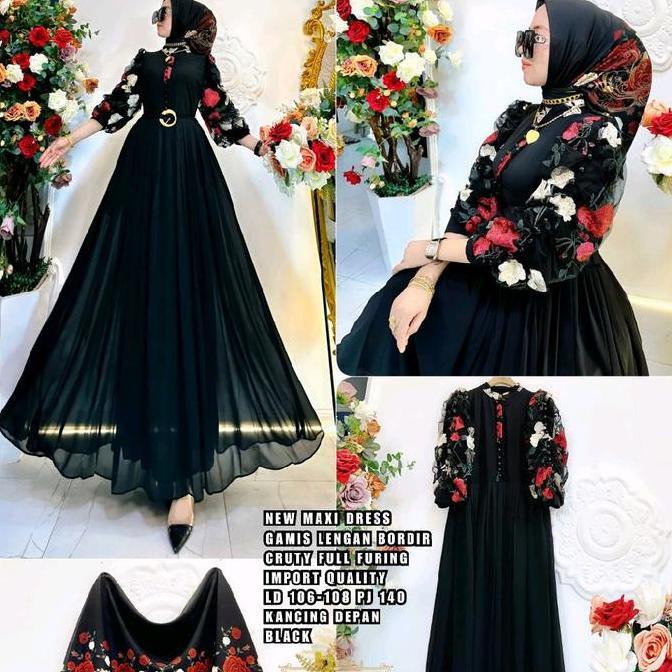 Murah NewReady Kode Gamis Lengan Bordir Tille Series 002 100%Ori Shr