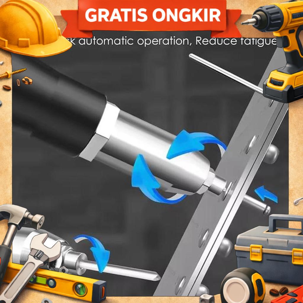 Rivet Gun Elektric Brushless 20V Tang Rivet Cordles Otomatis 2,4-4,8 Tang Keling Alumunium