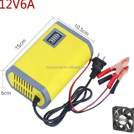 Charger Aki 12 Volt 6A Mobil Motor Otomatis Cas Accu 6 Amper Car