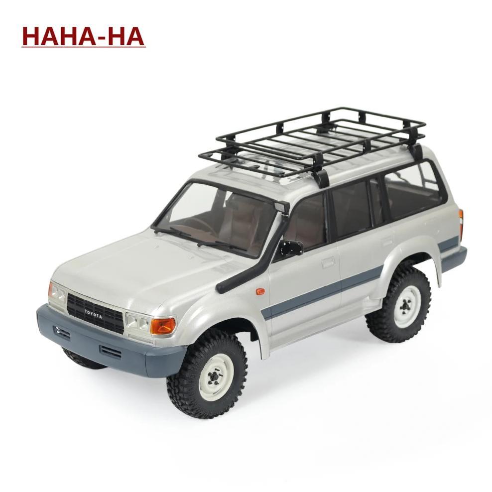 1/10 Scale LC80 Hard Body Mount Roof Rack Interior Tail Ladder Spare Wheel Carrier Snorkel LED Lamp 