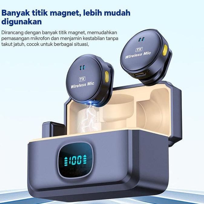 Newall-- Magnetic Mic Wireless Clip On Microphone Dual Mikrofon Wireless Mikrofon Hp Lavalier Microp