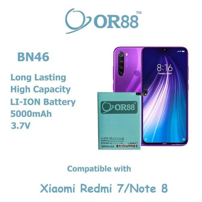 Hradpix- Or88 -  Compatible With Xiaomi Redmi 7 / Redmi Note 8 [Bn46] Battery Baterai Batre Batrai D