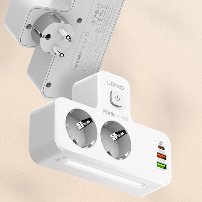 Fastrik- Ldnio Power Socket Se2435 Sc2413 Sc2311 Led Lamp 2 Socket 3Usb Port
