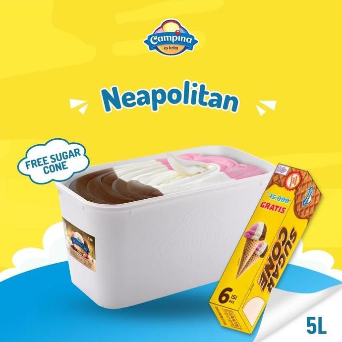 Campina 5 Liter Neapolitan - Es Krim