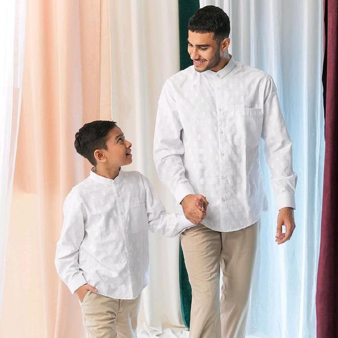 Casella Baju Koko Pria Lengan Panjang | Koko Couple Ayah-Anak Nizar Edition