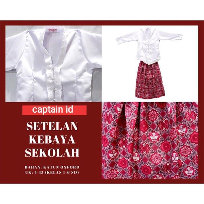 Setelan Kebaya Sd Seragam Sekolah Anak Sd Tk Ukuran Kelas 1 - Kelas 6