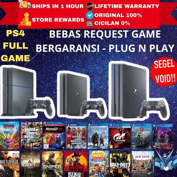 Consolflip- Ps4 Playstation 4 Slim / Fat / Pro Full Game Fullset Bisa Main Online