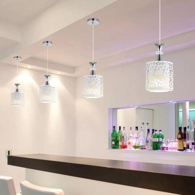 Lighzx- Lampu Hias Led Gantung Mewah Motif Bunga / Lampu Hias Gantung Besi Plastik Bohlam