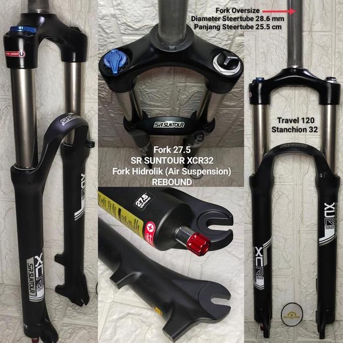 FORK SEPEDA MTB 27.5 SR SUNTOUR XCR HIDROLIK AIR SUSPENSION REBOUND T120 OS ORIGINAL DAN TERPERCAYA