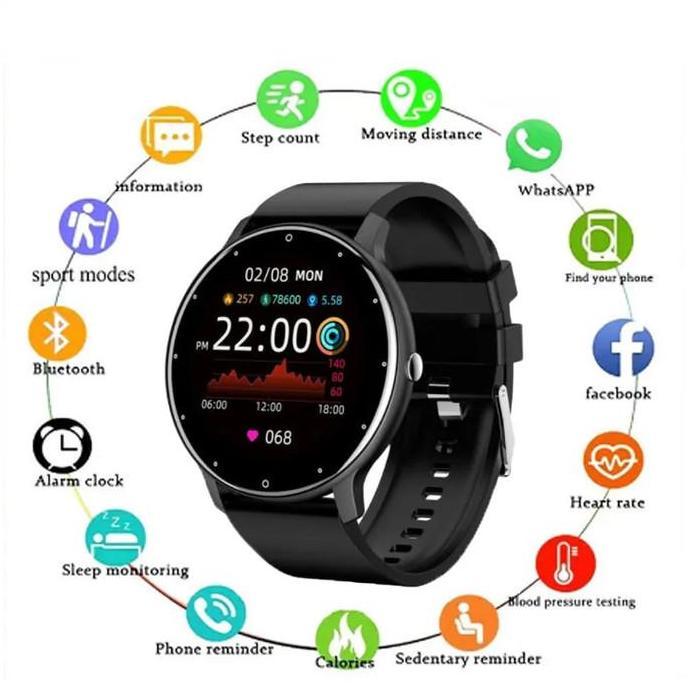 Thebest- BIDEN Smart Watch Pria Olahraga Kebugaran Tidur Heart Rate Monitor