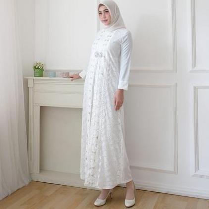 Promo Gamis Putih Gamis Brukat Wanita Busana Lebaran Umroh Brokat Pesta