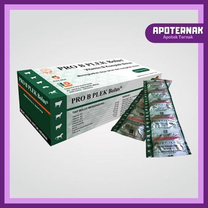 Raafaa_Days - Pro B Plek Bolus 1 Box (50 Bolus) Vitamin B Komplek Untuk Hewan Besar