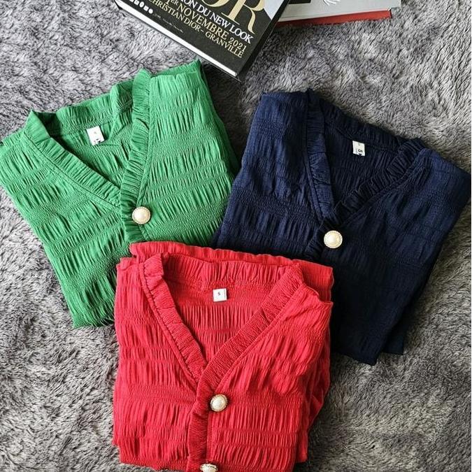 Diskont Missmoka Alice Midi Dress Flare Dress Kerah V Gaya Vintage Lengan Panjang/Pendek Putih