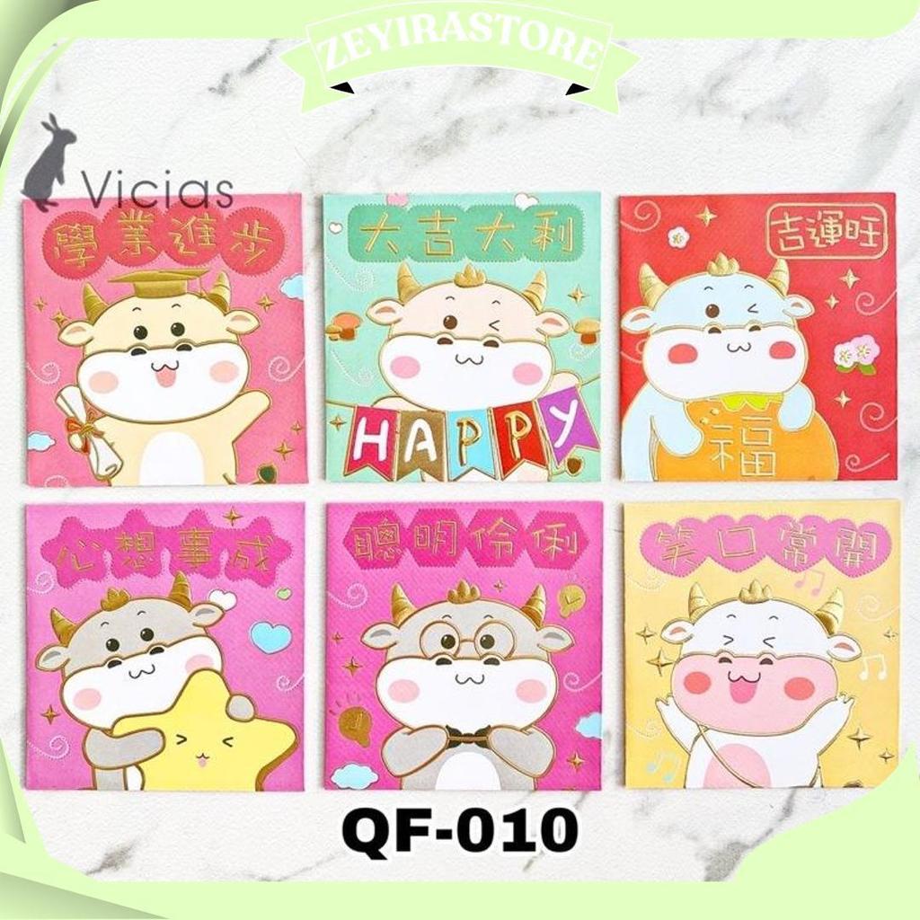 6Pcs Angpao Sapi Kerbau Lucu Imlek Sincia Tahun 2021 Hoki Angpau V Sale