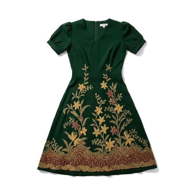 Gratis Ongkir Dress Batik Premium Model Korea Terbaru Baju Kondangan Pesta Mewah Simple Elegan