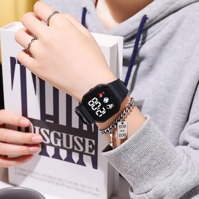 termurah jam tangan led silicone jam tangan karet silicone jam tangan digital unisex jam cewek digit