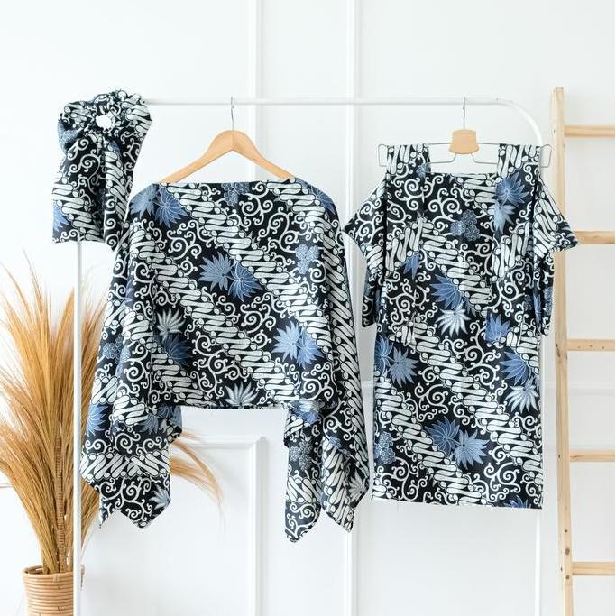 Sale Oneset Kaftan Rok Lilit Atasan Lengan Kalong Kaftan Lebaran Kondangan Batik Modern Setelan Kaft