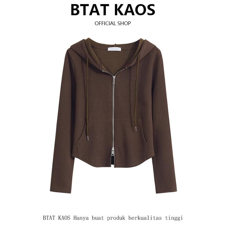 ORIGINAL BTAT JAKET CROP VINTAGE KOREAN STYLE WANITA / TALI HOODIE / TALI HOODIE ZIPPER GANDA POLOS
