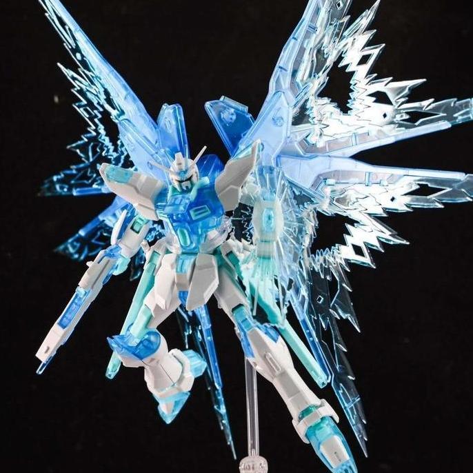 awesomether - gaoke 201 hg 1/144 strike freedom revive fighter clear blue model kit