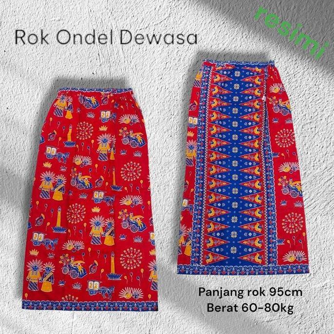 Rok Ondel Ondel Betawi Dewasa Motif Tumpal