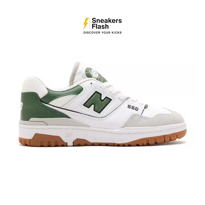 NEW BALANCE 550 White Pine Green Sepatu Sneakers Pria - BB550ESB - Size 45