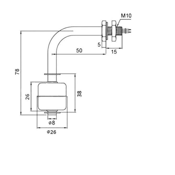 Ofwc- Float Level Switch Stainless Steel L / Water Level Switch Type Elbow