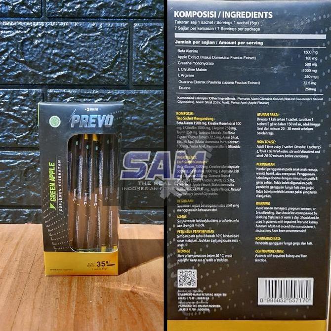 Suplemen Fitness EVOLENE Prevo 7 sachet Malang Pre Workout Creatine