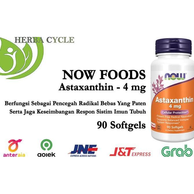 Now Foods Astaxanthin 4 mg 90 Softgels Now Astaxanthin Ori USA