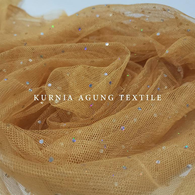 Bergaransi 1/2 Meter Kain Warna Gold Soft Tulle Satin Velvet Organdi Organza Brokat Meteran Polos Ba